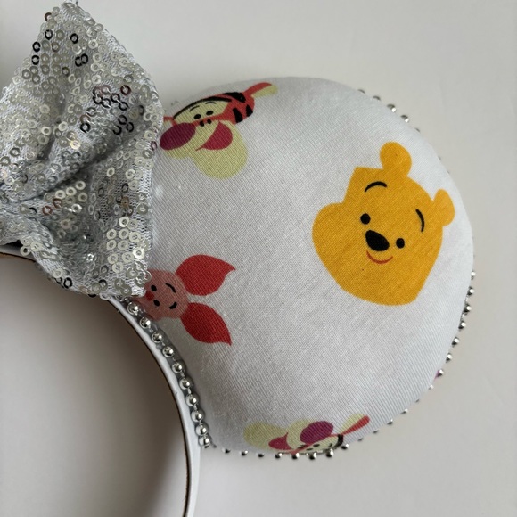 Winnie the Pooh Handmade Ears Headband With Sequin Bow - Picture 4 of 13